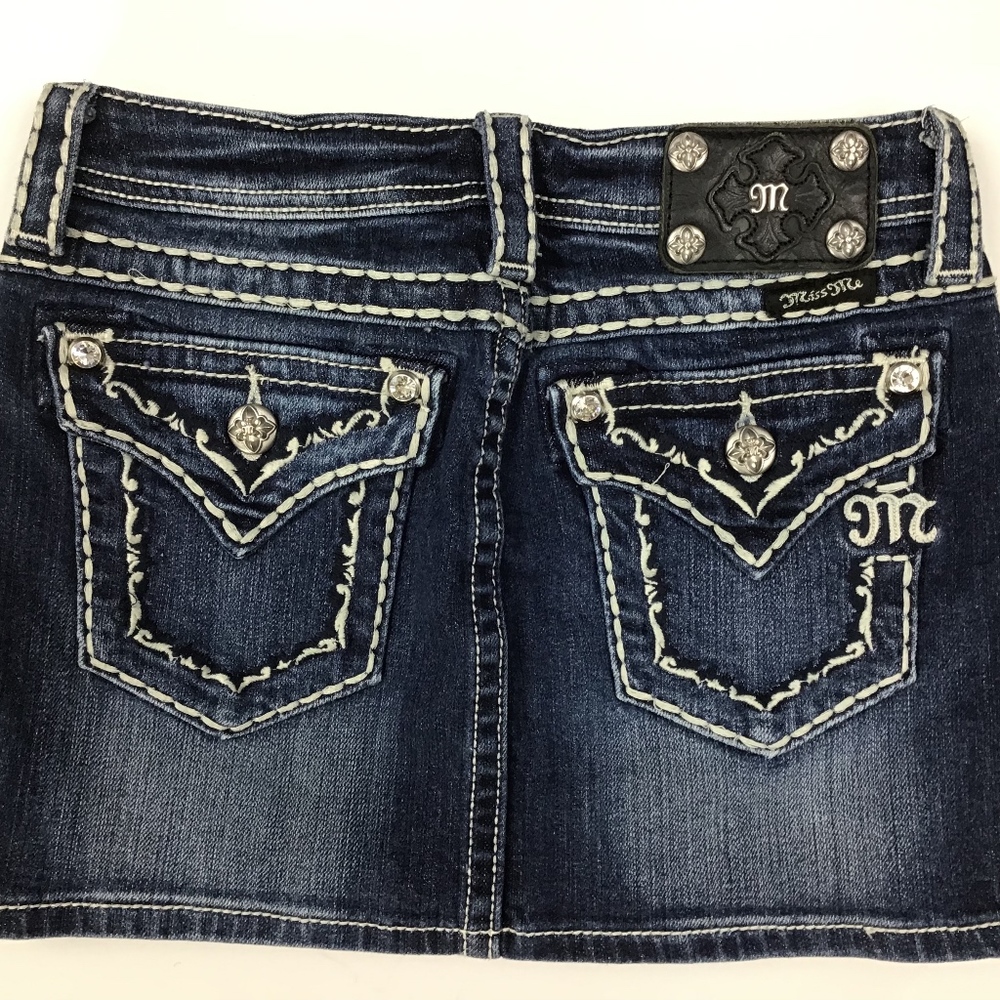 Miss Me Skirt #JK5014151 Size 14 Jean (^1)